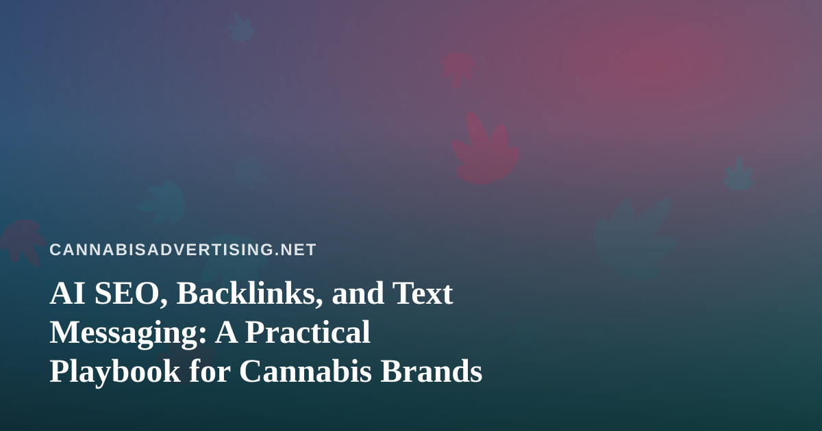 AI SEO, Backlinks, and Text Messaging: A Practical Playbook for Cannabis Brands