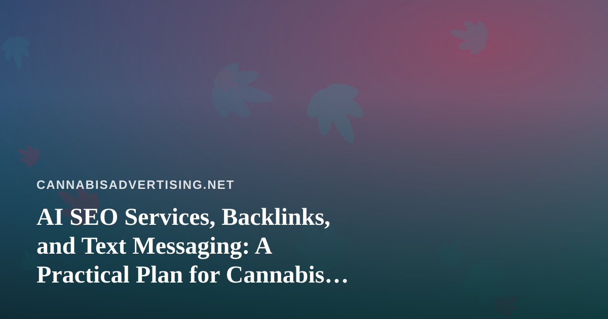 AI SEO Services, Backlinks, and Text Messaging: A Practical Plan for Cannabis Brands