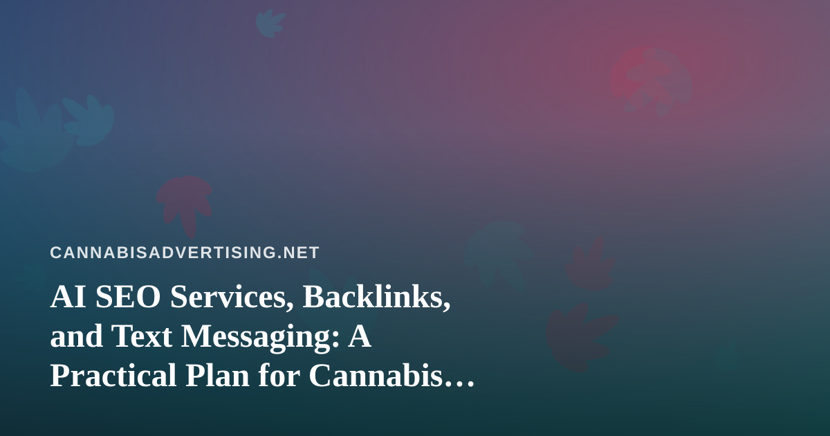 AI SEO Services, Backlinks, and Text Messaging: A Practical Plan for Cannabis Brands