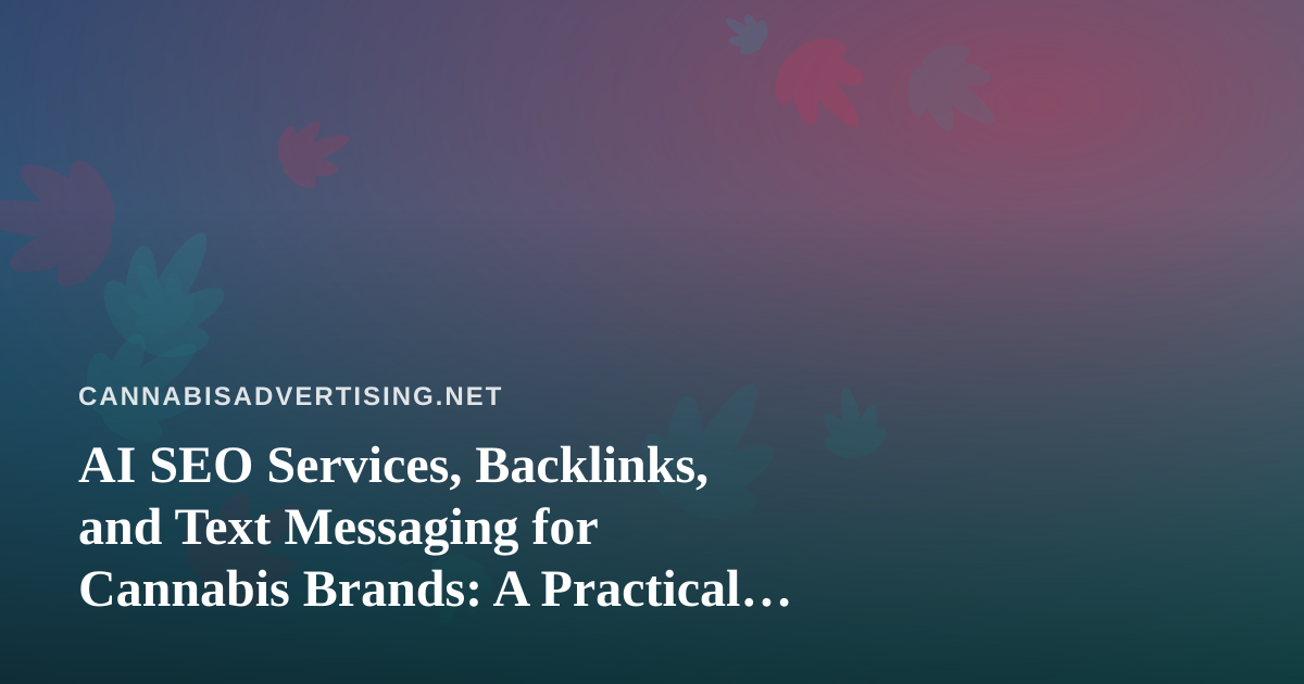 AI SEO Services, Backlinks, and Text Messaging for Cannabis Brands: A Practical Playbook