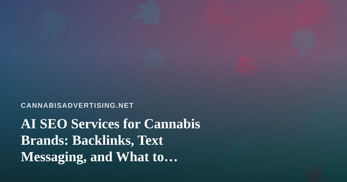 AI SEO Services for Cannabis Brands: Backlinks, Text Messaging, and What to Actually Buy