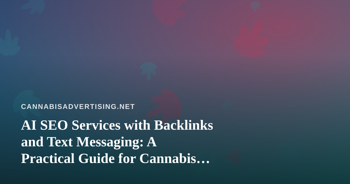 AI SEO Services with Backlinks and Text Messaging: A Practical Guide for Cannabis Brands