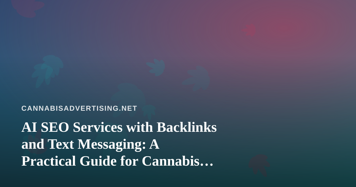 AI SEO Services with Backlinks and Text Messaging: A Practical Guide for Cannabis Brands