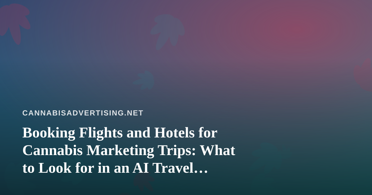 Booking Flights and Hotels for Cannabis Marketing Trips: What to Look for in an AI Travel Platform