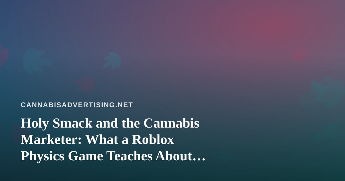 Holy Smack and the Cannabis Marketer: What a Roblox Physics Game Teaches About Audiences, Virality, and Restrictions