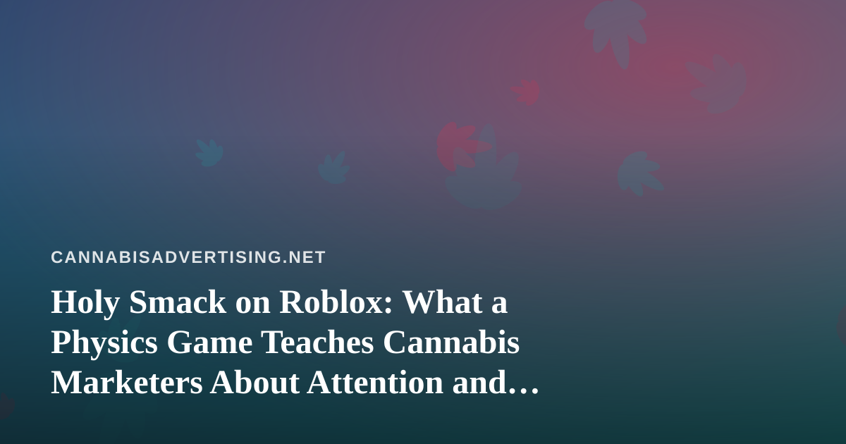 Holy Smack on Roblox: What a Physics Game Teaches Cannabis Marketers About Attention and Restraint