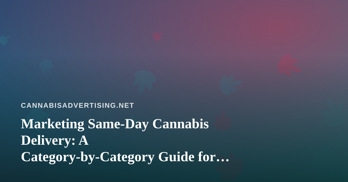Marketing Same-Day Cannabis Delivery: A Category-by-Category Guide for Edibles, Vapes, Prerolls, Flower, and Concentrates