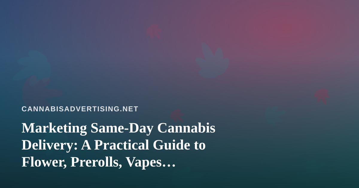 Marketing Same-Day Cannabis Delivery: A Practical Guide to Flower, Prerolls, Vapes, Edibles, and Concentrates