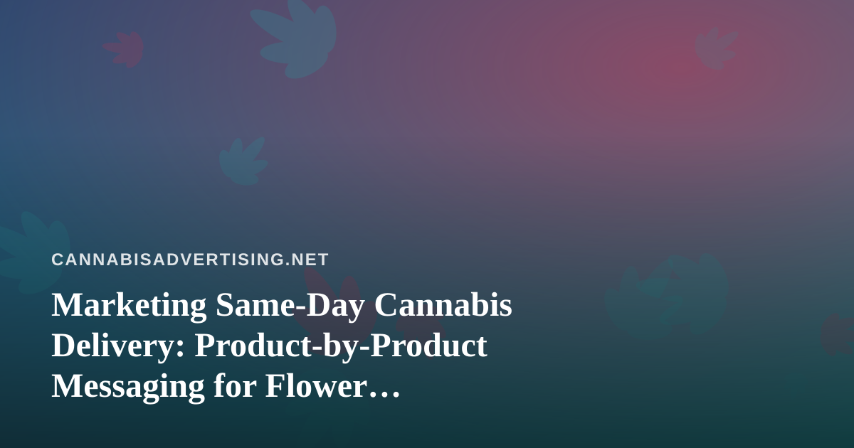 Marketing Same-Day Cannabis Delivery: Product-by-Product Messaging for Flower, Prerolls, Vapes, Edibles, and Concentrates