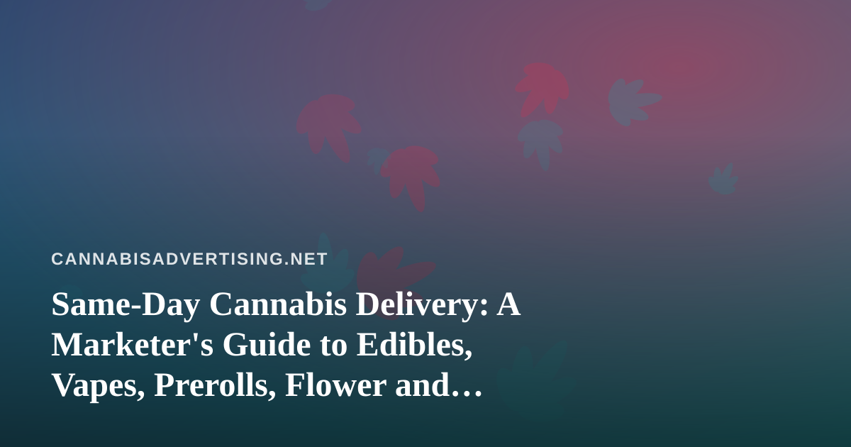 Same-Day Cannabis Delivery: A Marketer’s Guide to Edibles, Vapes, Prerolls, Flower and Concentrates