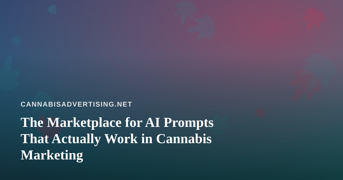 The Marketplace for AI Prompts That Actually Work in Cannabis Marketing