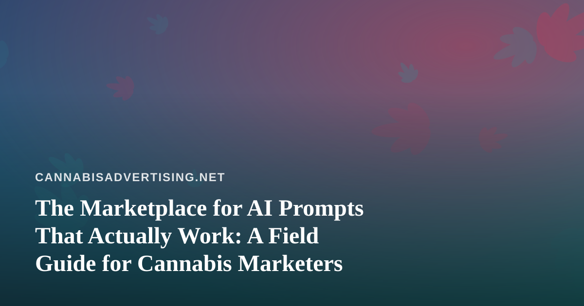 The Marketplace for AI Prompts That Actually Work: A Field Guide for Cannabis Marketers
