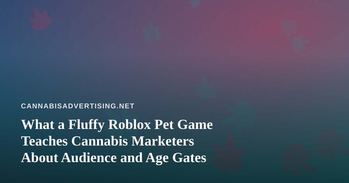 What a Fluffy Roblox Pet Game Teaches Cannabis Marketers About Audience and Age Gates