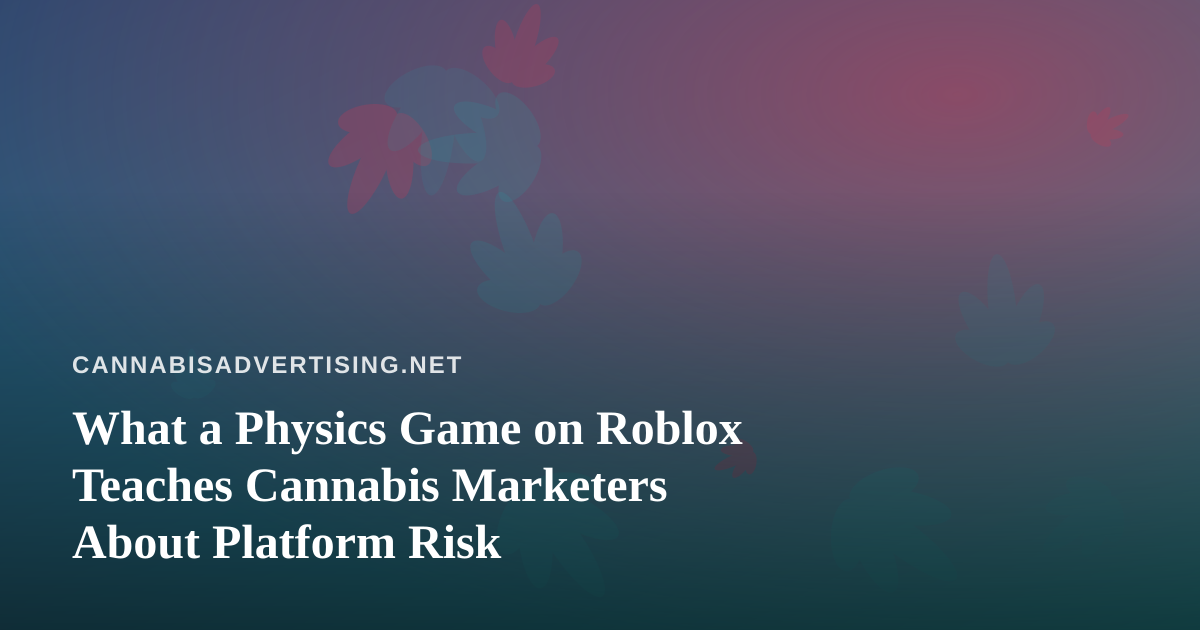 What a Physics Game on Roblox Teaches Cannabis Marketers About Platform Risk
