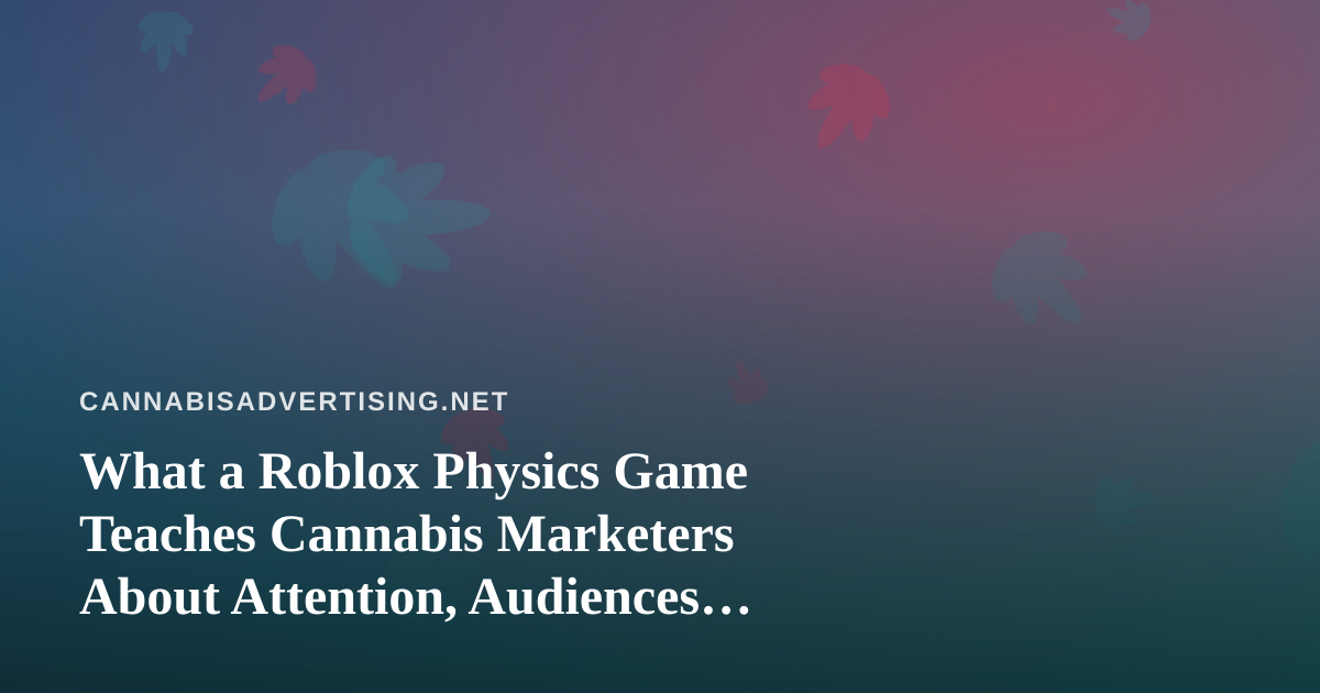What a Roblox Physics Game Teaches Cannabis Marketers About Attention, Audiences, and Limits