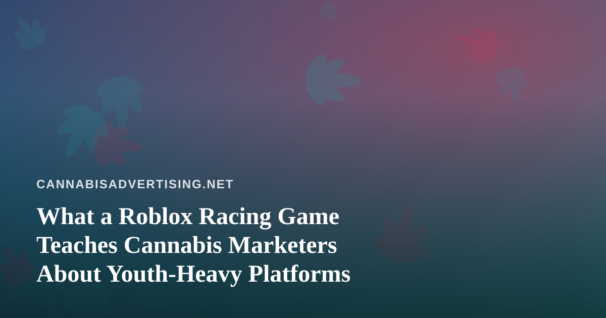 What a Roblox Racing Game Teaches Cannabis Marketers About Youth-Heavy Platforms