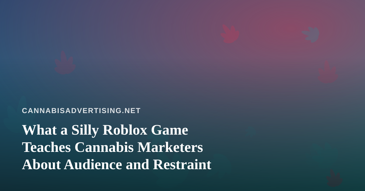 What a Silly Roblox Game Teaches Cannabis Marketers About Audience and Restraint