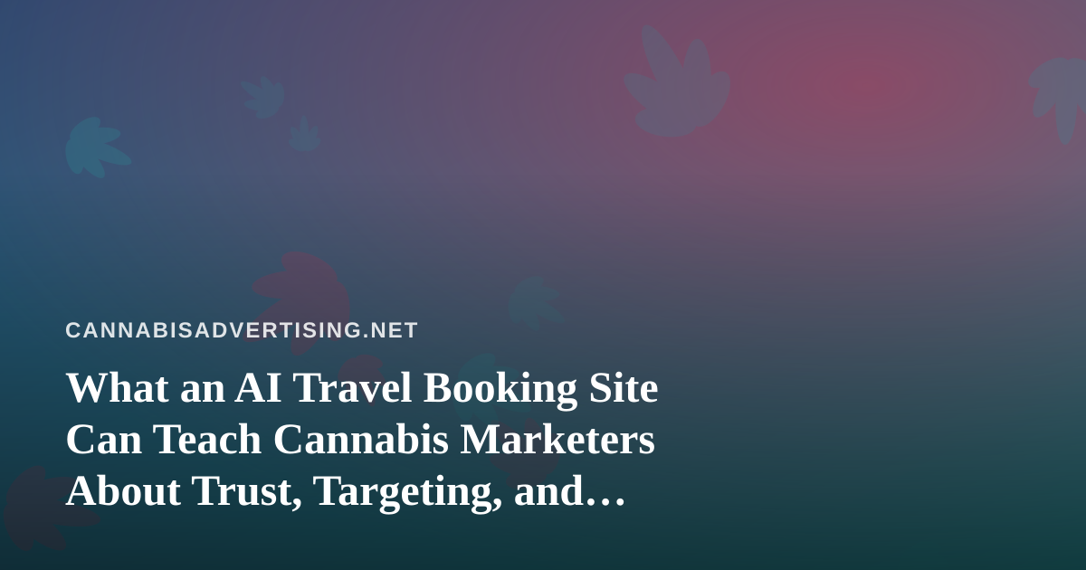 What an AI Travel Booking Site Can Teach Cannabis Marketers About Trust, Targeting, and Timing